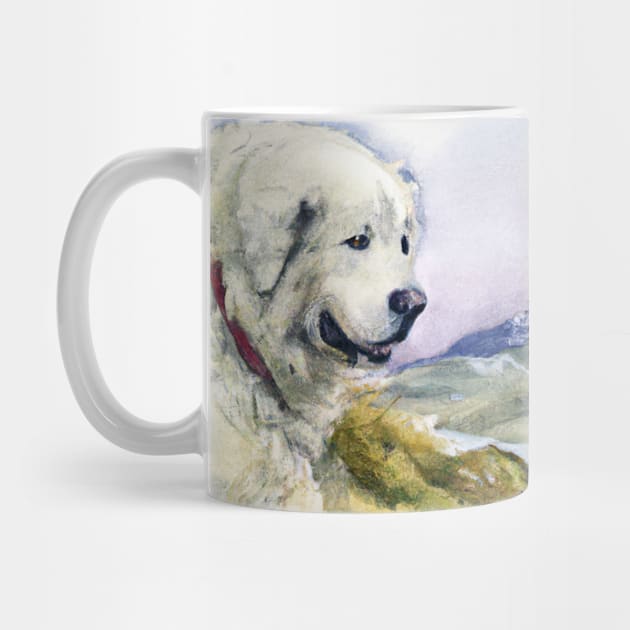 Watercolor Great Pyrenees - Dog Lovers by Edd Paint Something